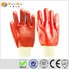 Sunnyhope interlock rot voll getaucht pvc beschichtete handschuhe